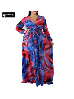 Vestito Donna Lungo Plus Taglie Grandi Woman Oversize Maxi Dress OS120013B f10
